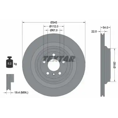 TEXTAR Fren Diski Arka (TX 92284003) - Mercedes-Benz
