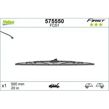 VALEO Silecek Süpürgesi Ön (Vf51 (X1) (500 MM)) - Fiat / Alfa / Lancia 575550