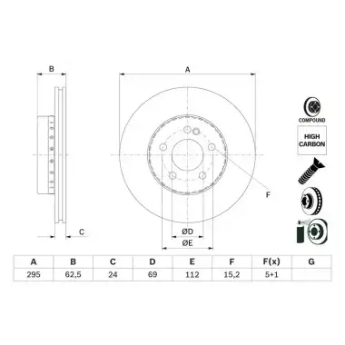 BOSCH Fren Diski Ön (0986479H45) - Mercedes-Benz