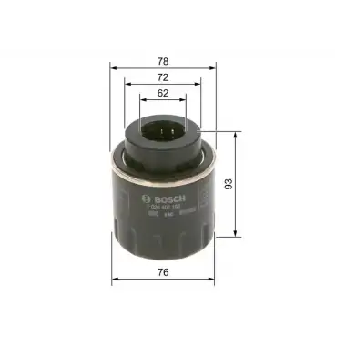 BOSCH Yağ Filtresi (H314w01 / Oc593/3) (F026407183) - VW Grubu (VW/Audi/Seat/Skoda)