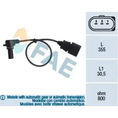 FAE Eksantrik Devir Sensörü (Otomatik) (FAE 79062) - VW Grubu (VW/Audi/Seat/Skoda)