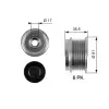 GATES Alternatör Kasnağı (6 Kanal 35x17x60,9mm) - Opel OAP7100