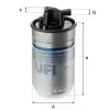 UFI Yakıt Filtresi (Kl154 / Fcs706 / H126wk) - VW Grubu (VW/Audi/Seat/Skoda) UFI 24.424.00