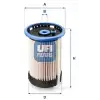 UFI Yakıt Filtresi (E424kp / Kx342) - VW Grubu (VW/Audi/Seat/Skoda) UFI 26.032.00