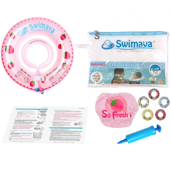 Swimava Çilek Boyun Simidi Seti + Mini Ring ♥