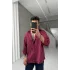 Bordo çizgili modal gömlek