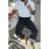 Beyaz 4 düğmeli full likralı tişört