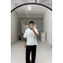 Acık mavi pamuk crop tişört