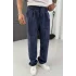 Baggy kalıp Lacivert kadife pantolon