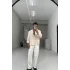Bej  owersize keten gömlek