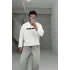 Beyaz crop sweat
