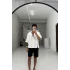 Beyaz modal kumaş kısa kol gömlek