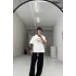 Beyaz Yazı baskılı crop tişört
