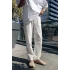 Beyaz yüksek kalite keten baggy pantolon