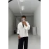 Beyaz yüksek kalitel yıkamalı gizli pat modal gömlek
