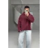 Bordo 3 iplik şardonlu owersize polar