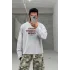Gri boys yazılı sweat
