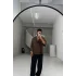 Kahve  yüksek kalite tensel kumaş owersize kısa kol gömlek