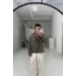 Kahverengi cizgili poplin kumaş gömlek