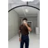 Kahverengi cupra kumaş düğmeli tişört