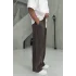 Kahverengi yüksek kalitel yıkamalı baggy pantolon