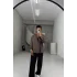 Kahverengi yüksek kalitel yıkamalı gizli pat modal gömlek