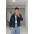 Lacivert mevsimlik örme fermuarlı ceket