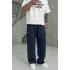 Lacivert modal kumaş cep kapaklı baggy pantolon