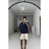 Lacivert modal kumaş kısa kol gömlek