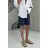 Lacivert  yüksek kalite keten şort
