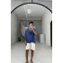 Mavi modal kumaş kısa kol gömlek