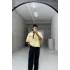 Sarı Boxy Fit Gömlek yazı baskılı