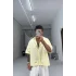 Sarı  yüksek kalite kısa kol Boxy fit gömlek