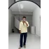 Sarı yüksek kalite Linen kumaş gömlek