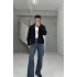 Siyah fermuarlı hırka