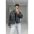 Siyah Giesto deri mont