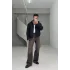 Siyah mevsimlik fermuarlı mont