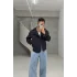 Siyah  mevsimlik örme fermuarlı ceket