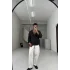 Siyah owersize keten gömlek