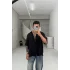 Siyah rengi yüksek kalite muslin gömlek
