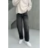 Siyah eskitme regular kalıp pantolon