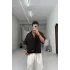 Siyah yüksek kalite kısa kol Boxy fit gömlek