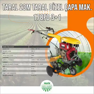 TARAL 23M DİZEL ÇAPA MAK. 178FD 3+1