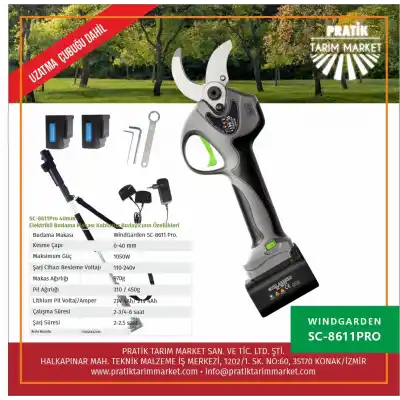 WindGarden SC 8611 Akülü Budama Makası 40mm + Uzatma Kolu