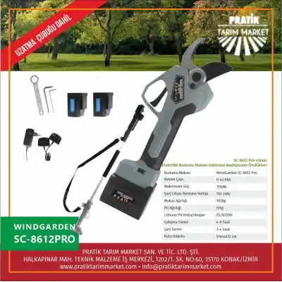 WindGarden SC 8612 Akülü Budama Makası 45mm + Uzatma Kolu