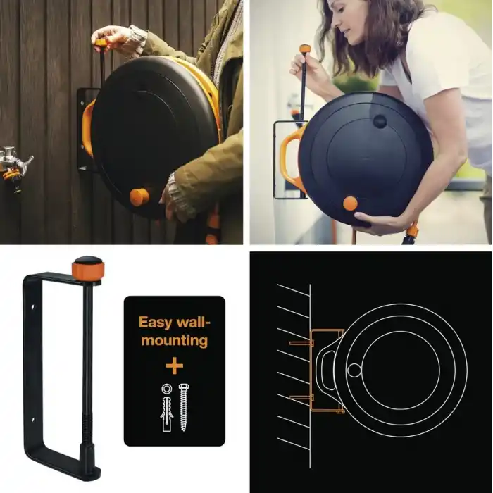 FİSKARS HORTUM MAKARA SETİ S 3/8(9MM) 15M, SİYAH (1071660)