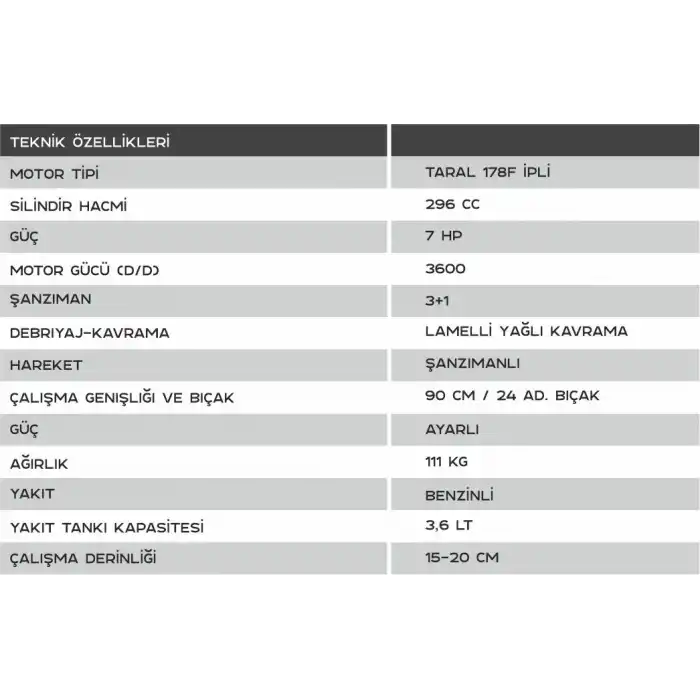 TARAL 23M DİZEL ÇAPA MAK. 178FD 3+1