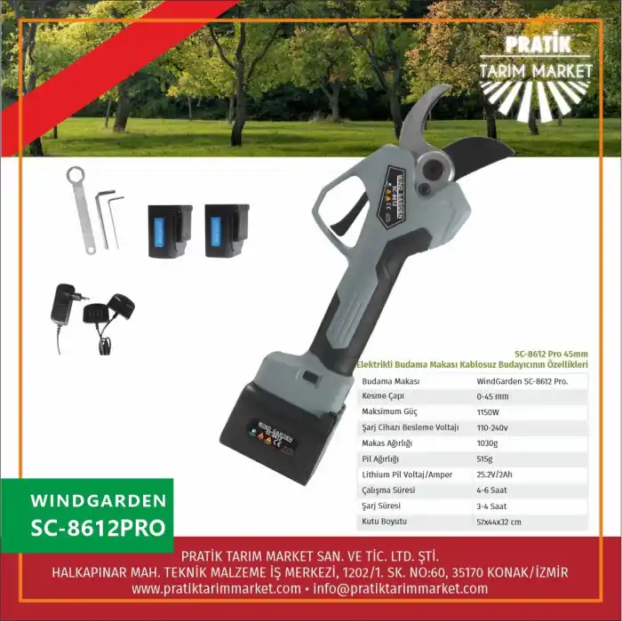 WindGarden SC 8612 Akülü Budama Makası 45 mm