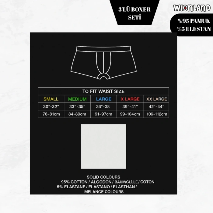 Erkek 3lü Boxer Seti – S Beden (Lacivert Mavi Gri Desenli / Siyah / Krem)