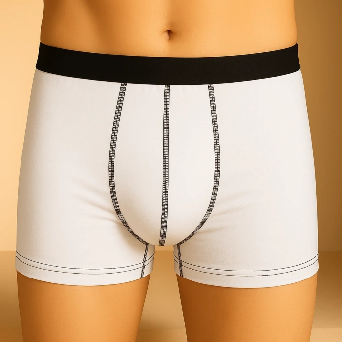 Erkek 3lü Boxer Seti – M Beden (Beyaz / Siyah / Siyah Benekli)